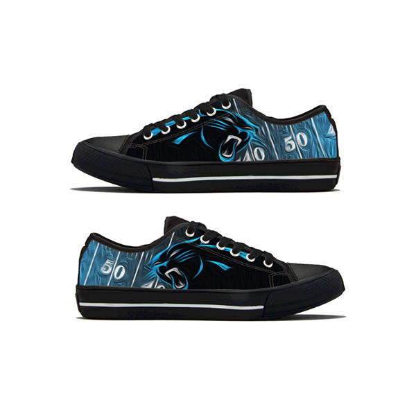 Men's Carolina Panthers Low Top Canvas Sneakers 002 Men's Carolina Panthers Low Top Canvas Sneakers 002